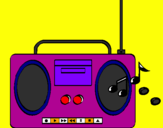 Desenho Radio cassette 2 pintado por raylaroqueira