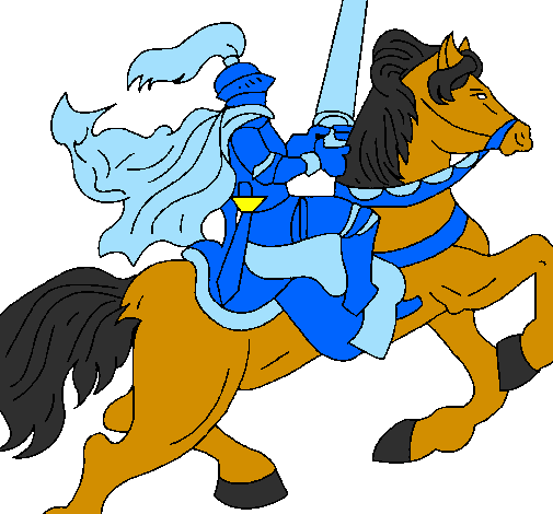 Desenho Cavaleiro a cavalo pintado por eliton