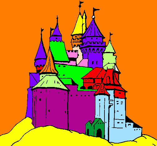 Desenho Castelo medieval pintado por Isabelle