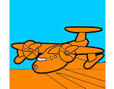 Desenho Avião com pás pintado por Eduhhhhh