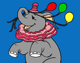Desenho Elefante com 3 balões pintado por ceca