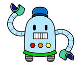 Desenho Robô com braços longos pintado por Biel