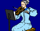 Desenho Dama violinista pintado por domi e pedro