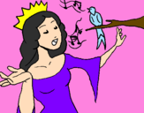 Desenho Princesa a cantar pintado por Izabella