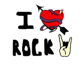 Desenho I love rock pintado por Maryne