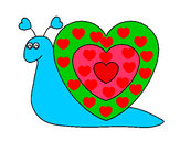 Desenho Caracol coração  pintado por mar8car2