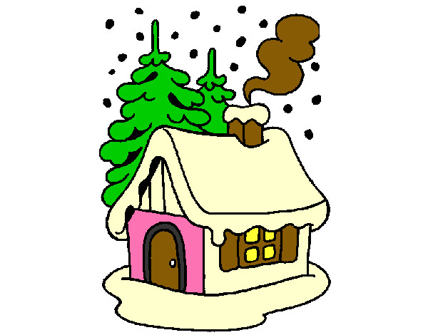 Desenho Casa na neve pintado por dudda