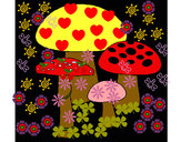 Desenho Cogumelos pintado por Alice