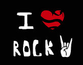 Desenho I love rock pintado por francielli