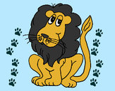 Desenho Leão pintado por Soso