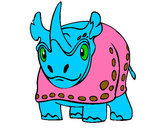 Desenho Rinoceronte pintado por Jonas