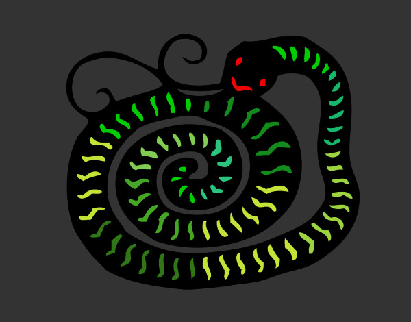 Desenho Signo da serpente pintado por ImShampoo