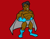 Desenho Super-herói musculoso pintado por tina