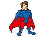 Desenho Super-herói musculoso pintado por fausto
