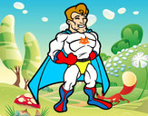 Desenho Super-herói musculoso pintado por Wilford