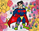 Desenho Super-herói musculoso pintado por xande