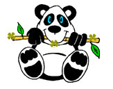 Desenho Urso panda pintado por fausto