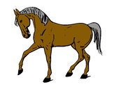 Desenho Cavalo com a pata levantada pintado por micael