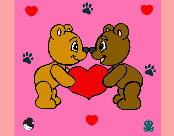 Desenho Ursos apaixonados pintado por fabiana