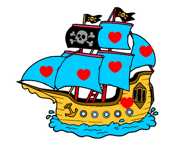 Desenho Barco pirata pintado por diogo