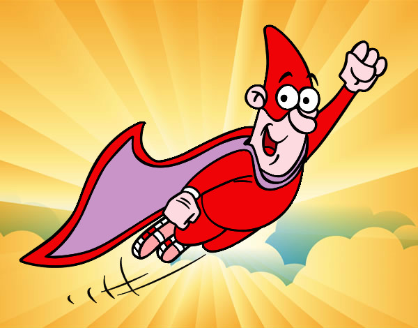 Desenho Super-herói voando pintado por Ru_82