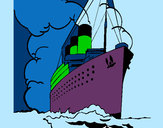 Desenho Barco a vapor pintado por Nilza