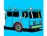 Desenho Camião de bombeiros pintado por anick