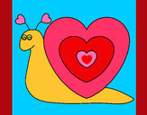 Desenho Caracol coração  pintado por vick