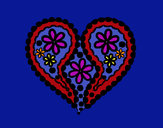 Desenho Coração de flores pintado por michellegk
