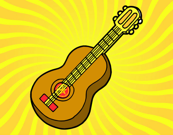 Desenho Guitarra clássica pintado por vick
