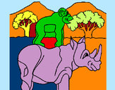 Desenho Rinoceronte e gracioso pintado por Nilza