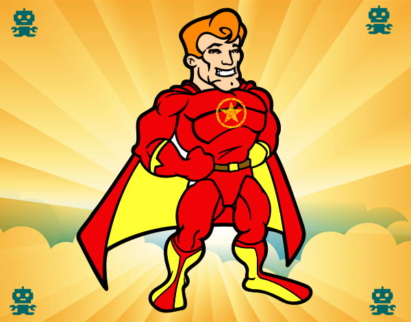 Desenho Super-herói musculoso pintado por vick