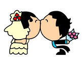 Desenho Beijo da recém casado pintado por wanessa