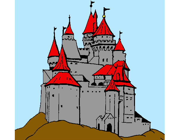 Desenho Castelo medieval pintado por bruninho