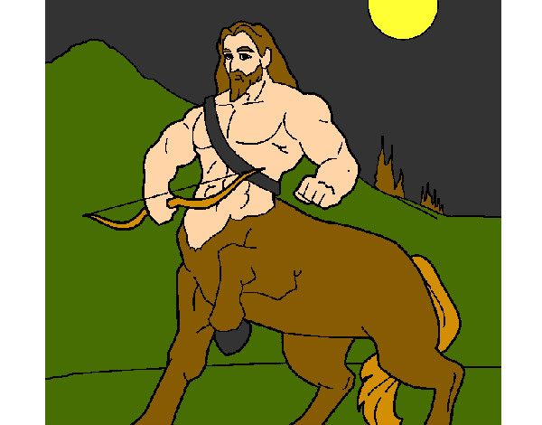 Desenho Centauro com arco pintado por bruninho