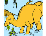 Desenho Dinossauro a comer pintado por giovandro