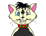 Desenho Gato com coleira pintado por LucasEvans
