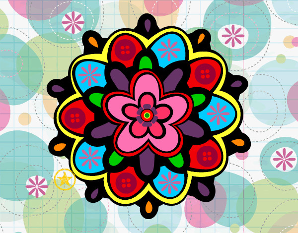 Desenho Mandala com uma flor pintado por LucasEvans