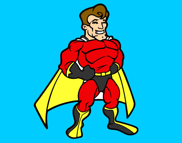 Desenho Super-herói musculoso pintado por afonso