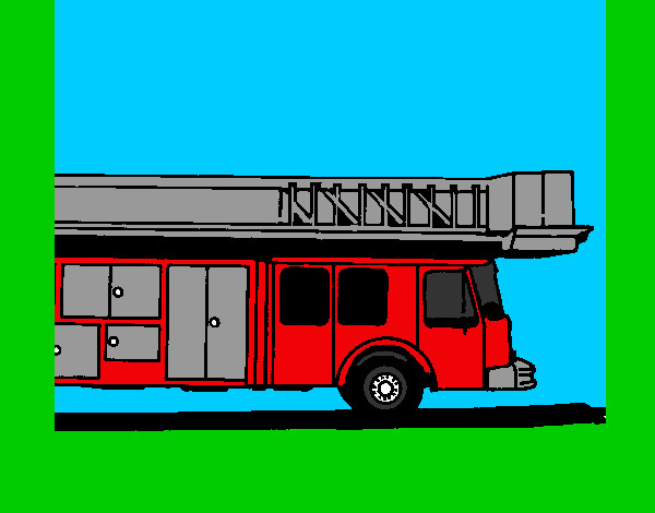 Desenho Camião de bombeiros com escada pintado por marcelo