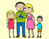 Desenho Família unida pintado por pamela