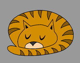 Desenho Gato a dormir pintado por istal