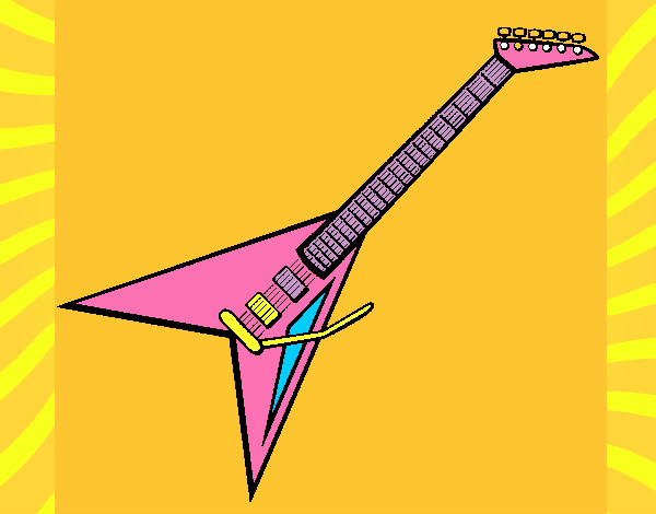 Desenho Guitarra elétrica II pintado por Antonella