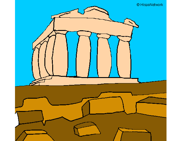 Desenho Partenon pintado por alefempn
