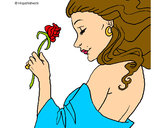 Desenho Princesa com uma rosa pintado por Laila