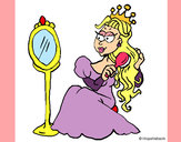 Desenho Princesa e espelho pintado por Laila