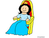 Desenho Princesa no trono pintado por Laila