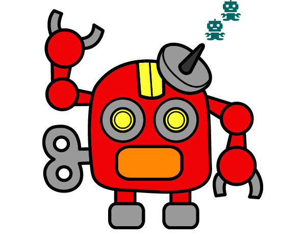 Desenho Robô com antena pintado por luka_ga