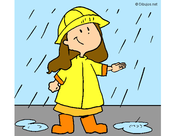 Menina brincando na chuva