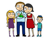 Desenho Família unida pintado por Laila